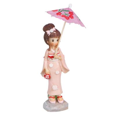 Статуэтка девушка с зонтиком, 15х4,5 см, 4 дизайна, полистоун