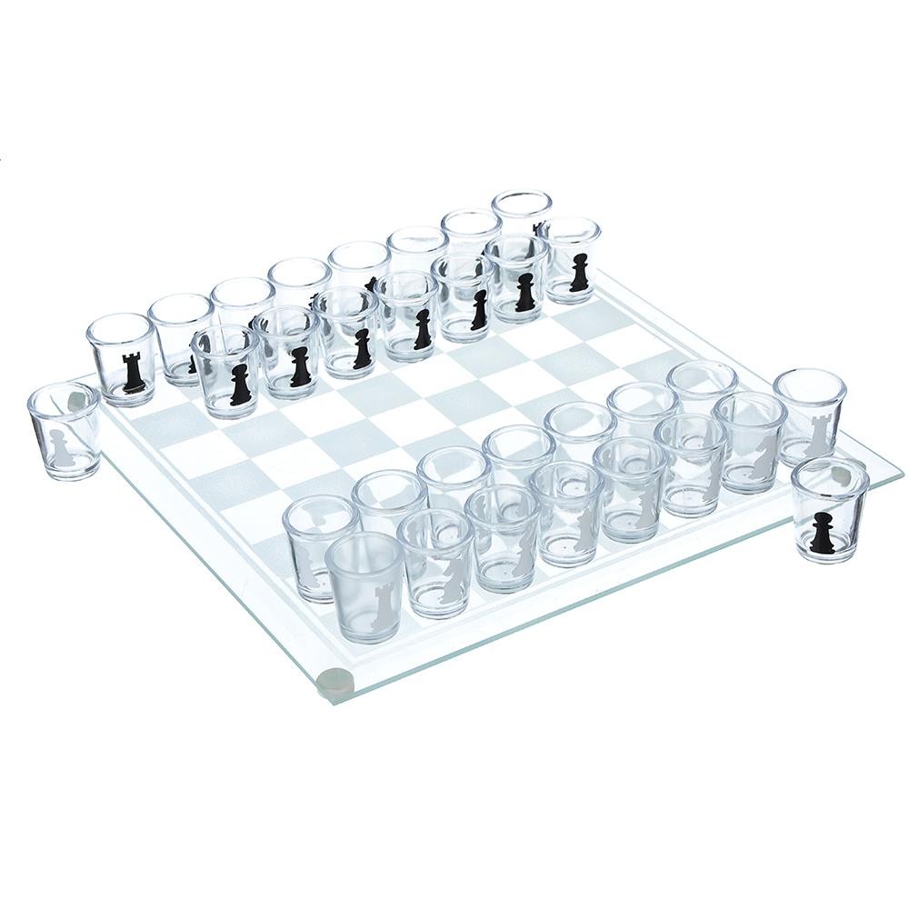 Игра на выпивание Шахматы, 28х28х5,5 см, стекло