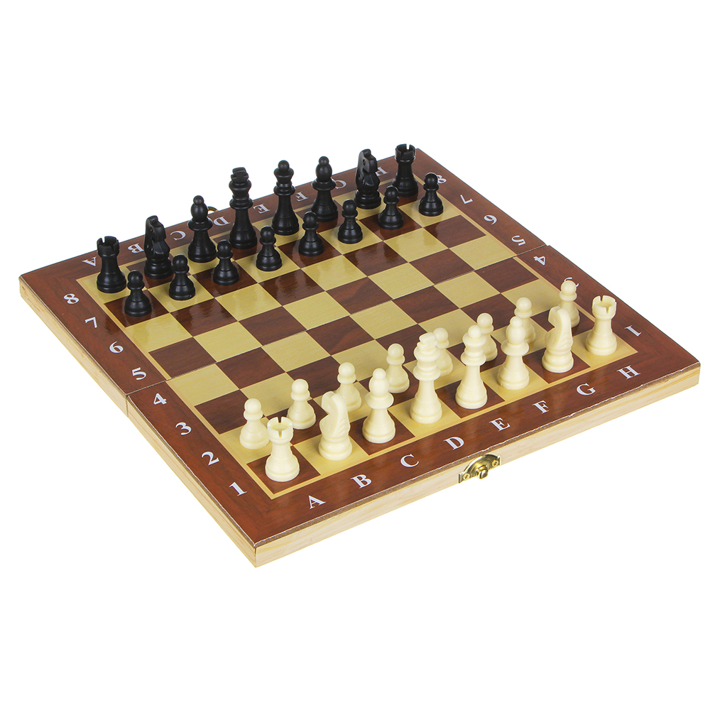 Настольная игра, шахматы, дерево, пластик, 29х29см, 1