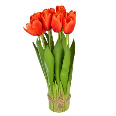 Цветок искусственный декоративный в виде тюльпанов, 37х7 см, пластик, 5 цветов