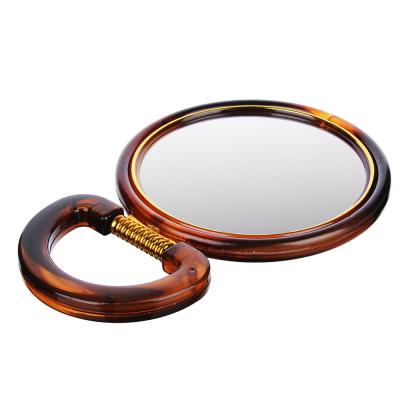 Зеркало настольное круглое, пластик, d14,5см, коричнево-золотое, 417-6