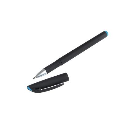 Ручка гелевая синяя, с прорезиненным корпусом, 0,5мм, пластик, чернила