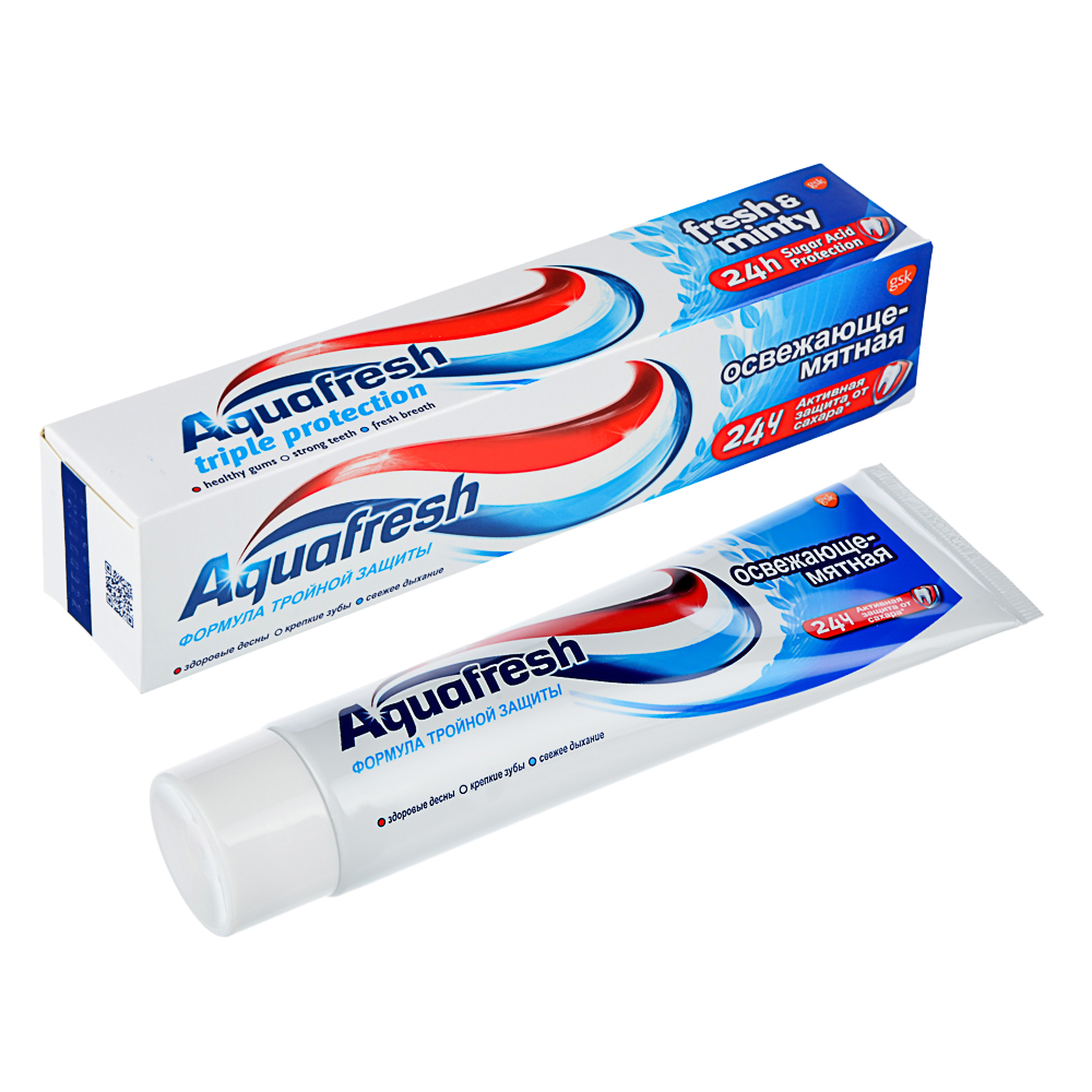 Зубная паста Аквафреш 3+ Освежающе-мятная, туба, 100мл  арт.71010/8007800