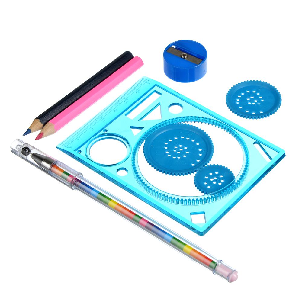 CLIP STUDIO Набор для рисования (спирограф, 2 карандаша, точилка, ручка), пластик, 3 цвета