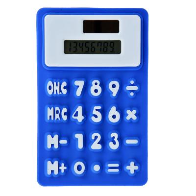 Калькулятор 8-разр.с гибким силиконовым корпусом и магнитом, солн.питание, 7,3х11,6см, 4 цв