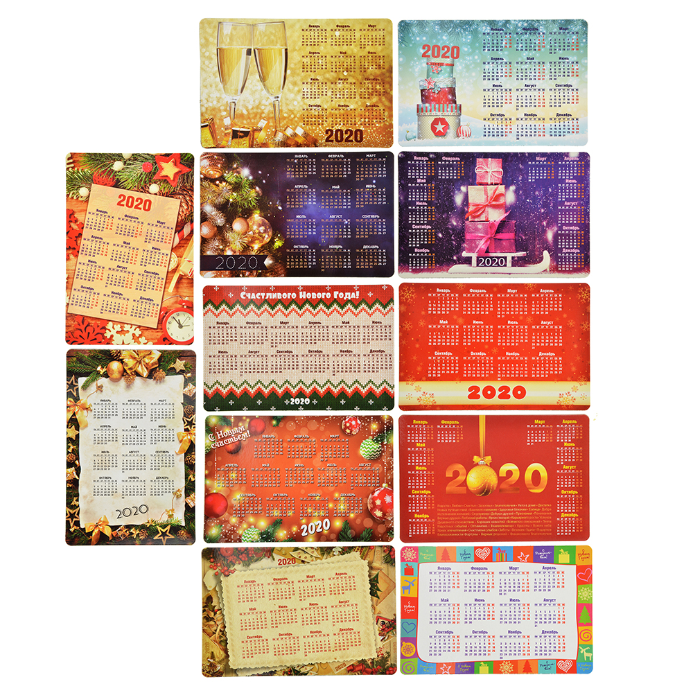 СНОУ БУМ Календарь-магнит на холодильник Новогодний, 15х10 см, бумага, винил, 12 дизайнов ГЦ