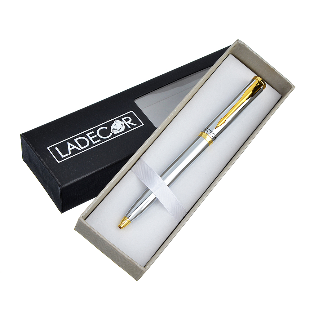 LADECOR Ручка шариковая синяя, 13,4см, 16х5х2,5см, металл, в подар.коробке