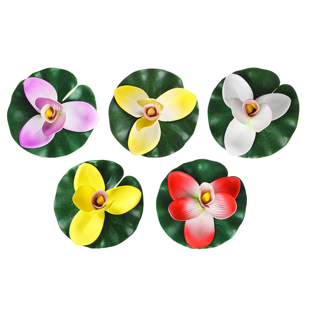 Орхидея декоративная для пруда ПВХ, 14см, 5 цветов