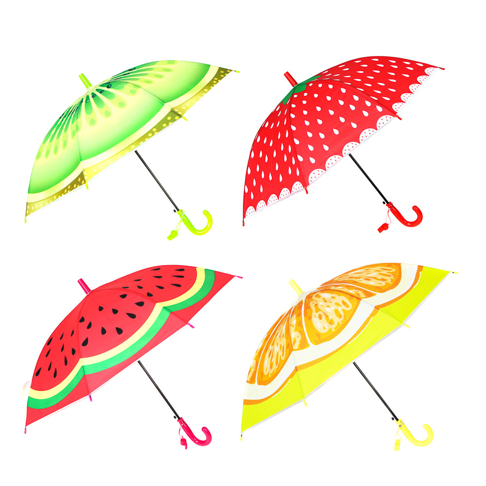 Зонт-трость детский, сплав, пластик, ПВХ,  длина 47см, 8 спиц, 4 дизайна,10598-7