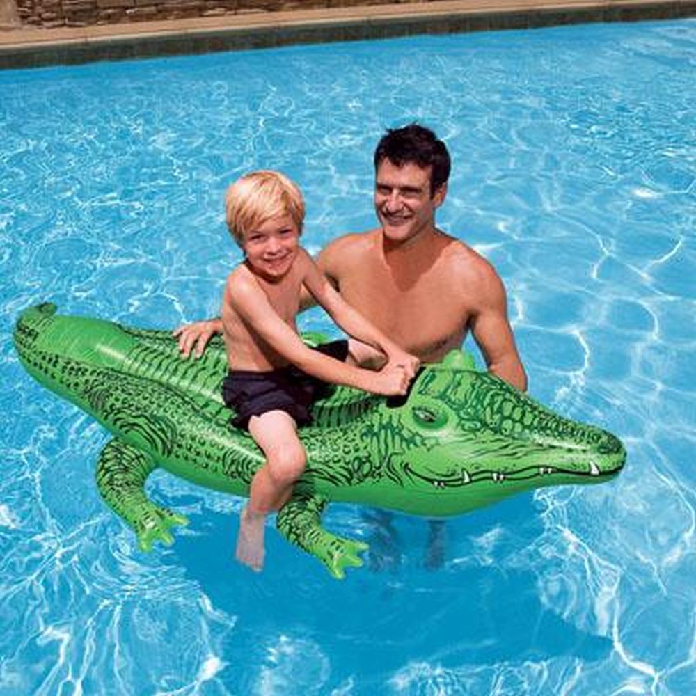 INTEX Игрушка надувная для плавания Крокодил 168x86см, рем комплект, от 3 лет 58546