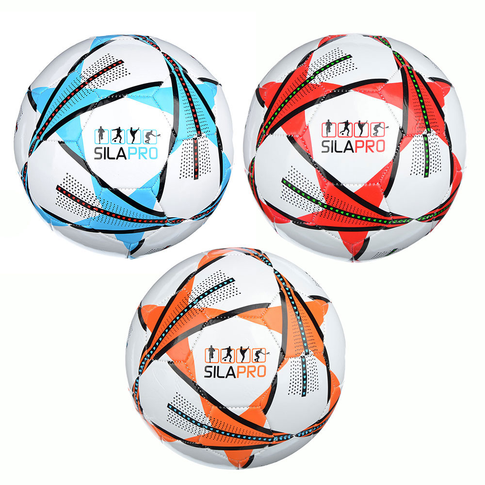 Мяч футбольный 2 сл, р.5, 22см, PVC 1.5мм, 3 цвета, 290гр (+-10%)