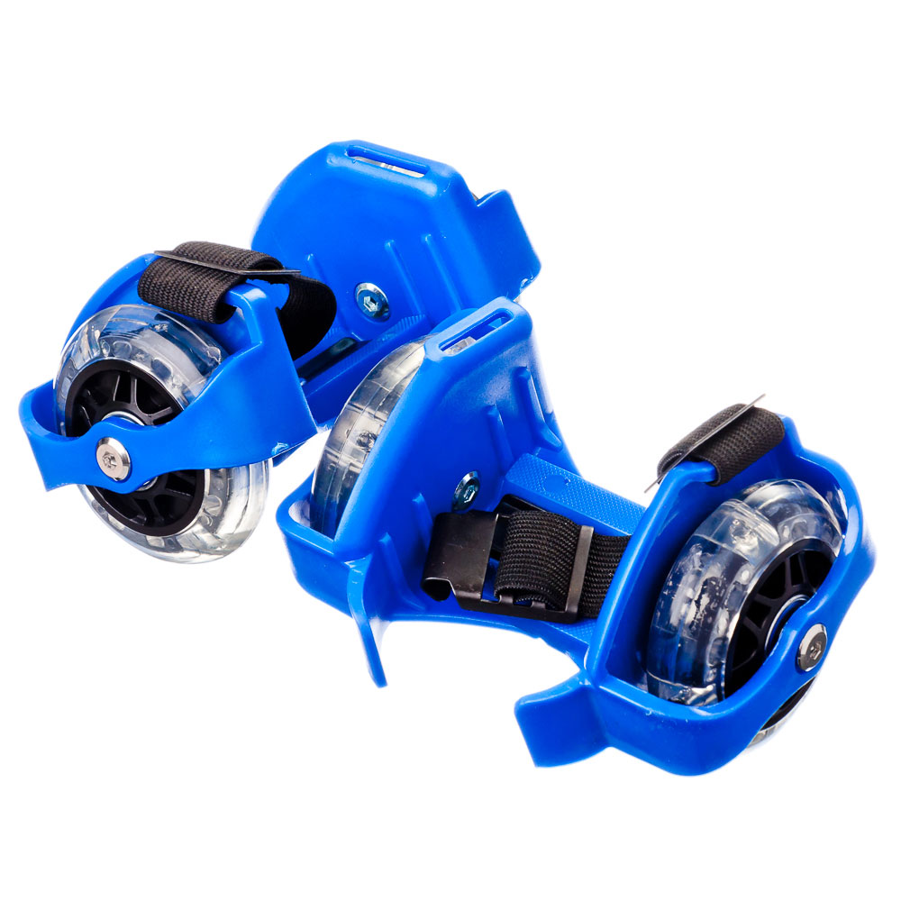 SILAPRO Ролики на пятку с подсветкой база пластик раздв, колеса ПВХ 7,2см 3LED, до 80кг, 6+, синий