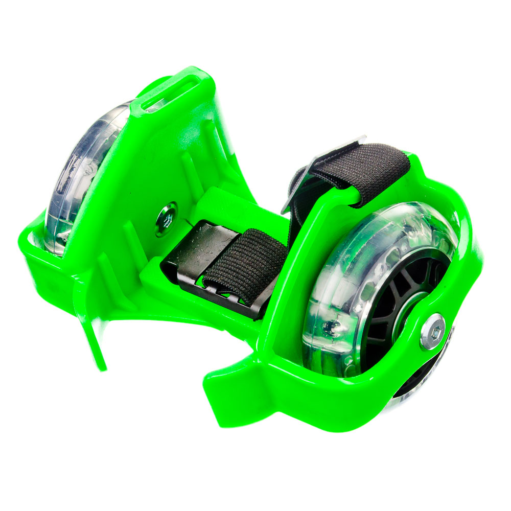 SILAPRO Ролики на пятку с подсветкой база пластик раздв, колеса ПВХ 7,2см 3LED, до 80кг, 6+, зелен