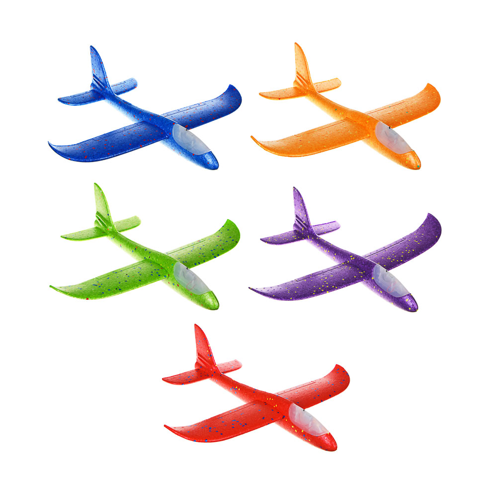SILAPRO Самолет детский 48х48см, питание 3хAG, 2LED, полистирол, 5 цветов