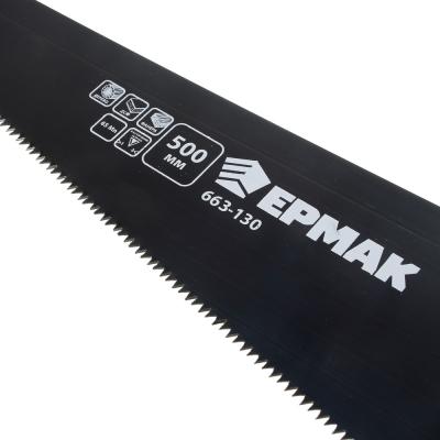 ЕРМАК Ножовка по дереву 500мм с деревянной обрезиненной ручкой, универсальный зуб, 4 мм