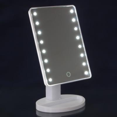 Зеркало с LED-подсветкой, USB, 4хААА, 16,7х27см, пластик, стекло, 2-3 цвета