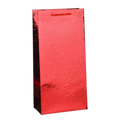 Пакет подарочный, вензеля, высококачественная бумага, тиснение фольгой, 17х35х9 см, 4 цвета
