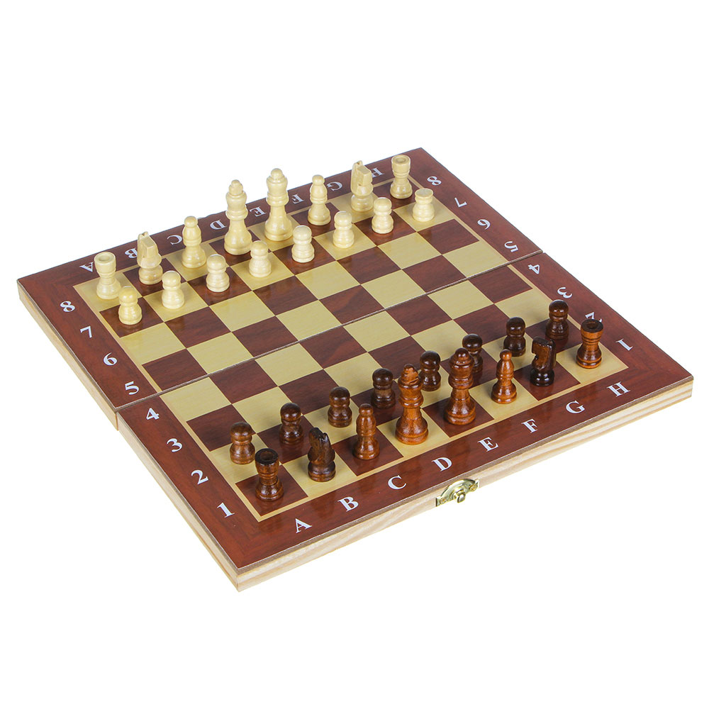 Набор игр 3 в 1 (шашки, шахматы, нарды) дерево, 29x29см, арт.2115