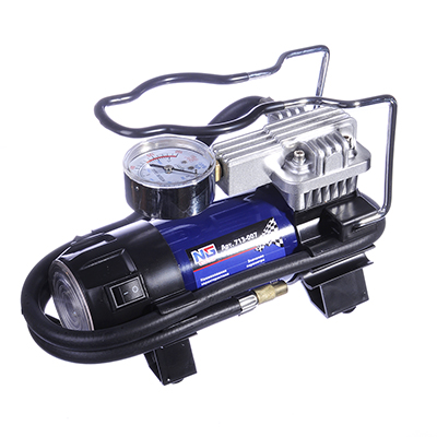 NEW GALAXY Компрессор автомобильный, штекер прикур, LED фонарь, в сумке, 12V, 140W, 35 л/мин, металл