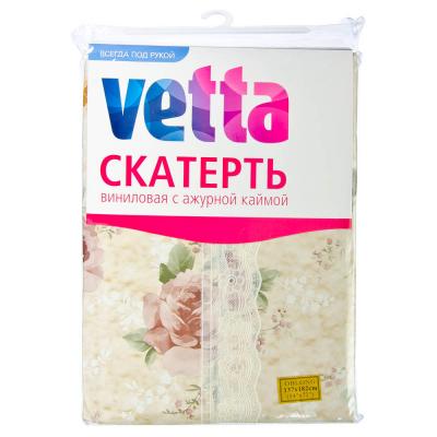 VETTA Скатерть виниловая с ажурной каймой, 137x182см, Пионы, WTL-096