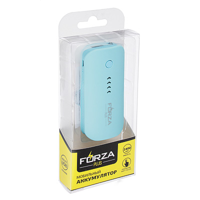 FORZA Аккумулятор мобильный, 2400-2800 мАч, 1A, Micro USB, покрытие софт-тач