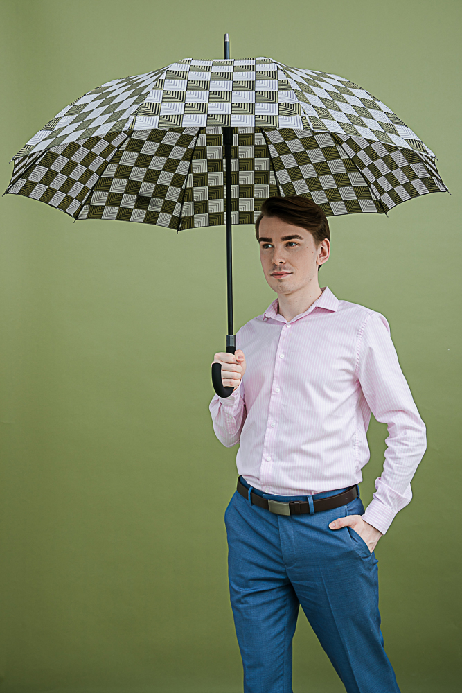 Зонт-трость мужской, металл, полиэстер, 10 спиц, 65см, 4 цвета, 2013T-1