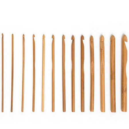 Набор крючков для вязания из бамбука 12 шт