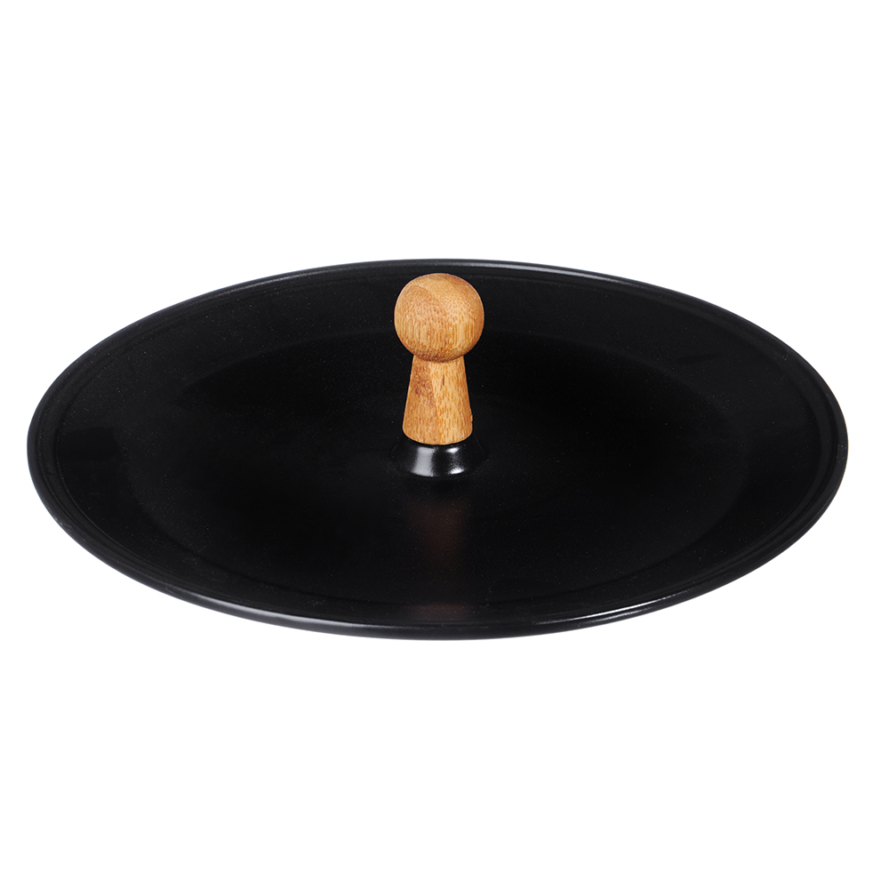 MILLIMI Черный бархат Блюдо сервировочное 25х25х6,5см, матовая керамика, бамбук