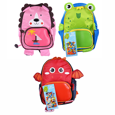 Рюкзак детский с пикселями для творчества, 2 лямки, полиэстер, силикон, 35х24х12см, 3 дизайна
