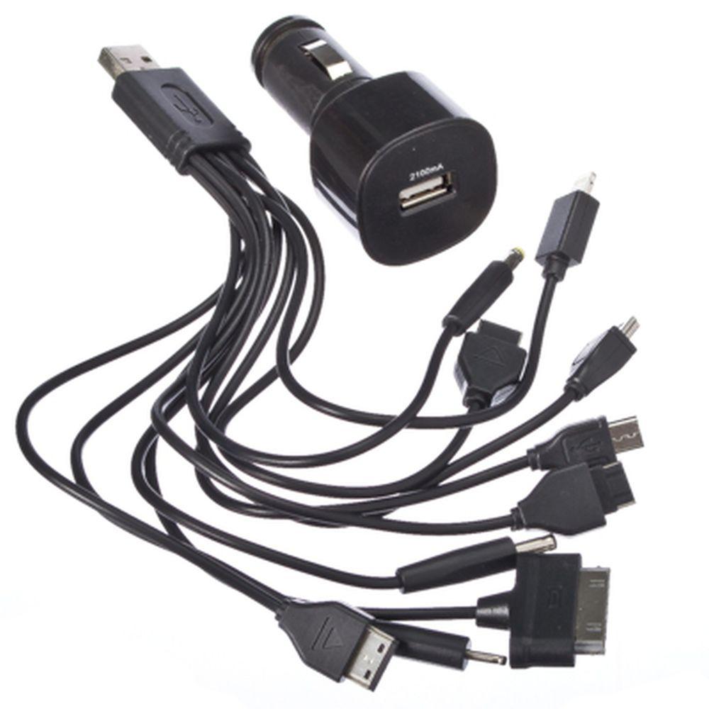 NEW GALAXY Зарядник универсальный USB+10 разъемов на различные телефоны 2,1А