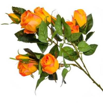 Цветок декоративный Розовая коллекция, ветка в форме розы, пластик, полиэстер, 67 см, 4 цв, 1507-5